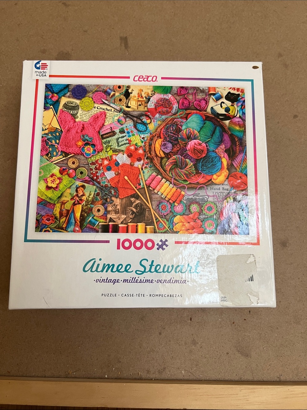 Ceaco Aimee Stewart Vintage Yarn Collage 1000-Piece Puzzle - Multicolor